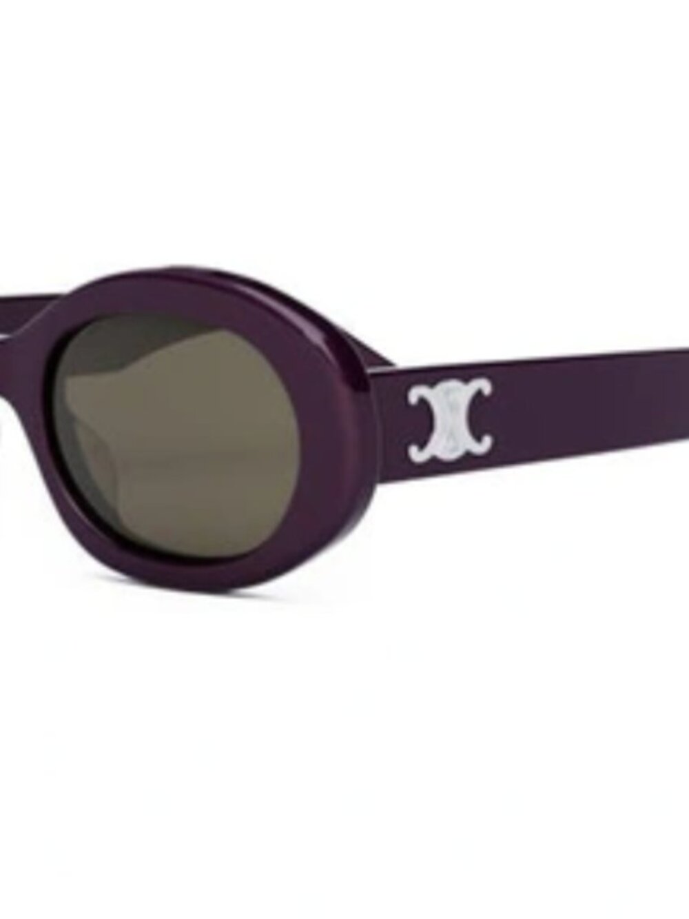 CELINE Triomphe 52mm Oval Sunglasses Shiny Violet / Brown - Picture 8 of 8